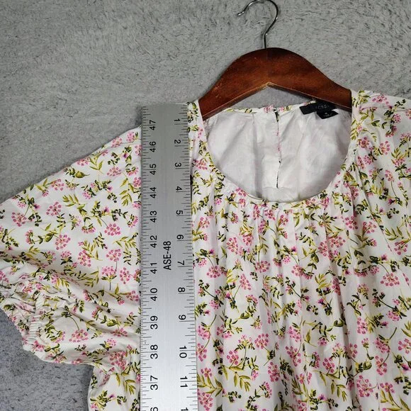 J.Crew Maxi Dress Women's 4 White Pink Meadow Floral Poplin Back-Cutout Cottage - Picture 10 of 13